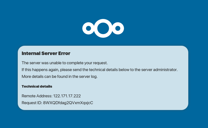 Nextcloud Error